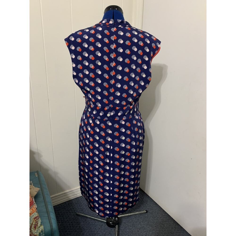 Kate Spade Villa Red White & Blue Polka Dot Dress Silk Size 12 Retro Career Work - Picture 3 of 7
